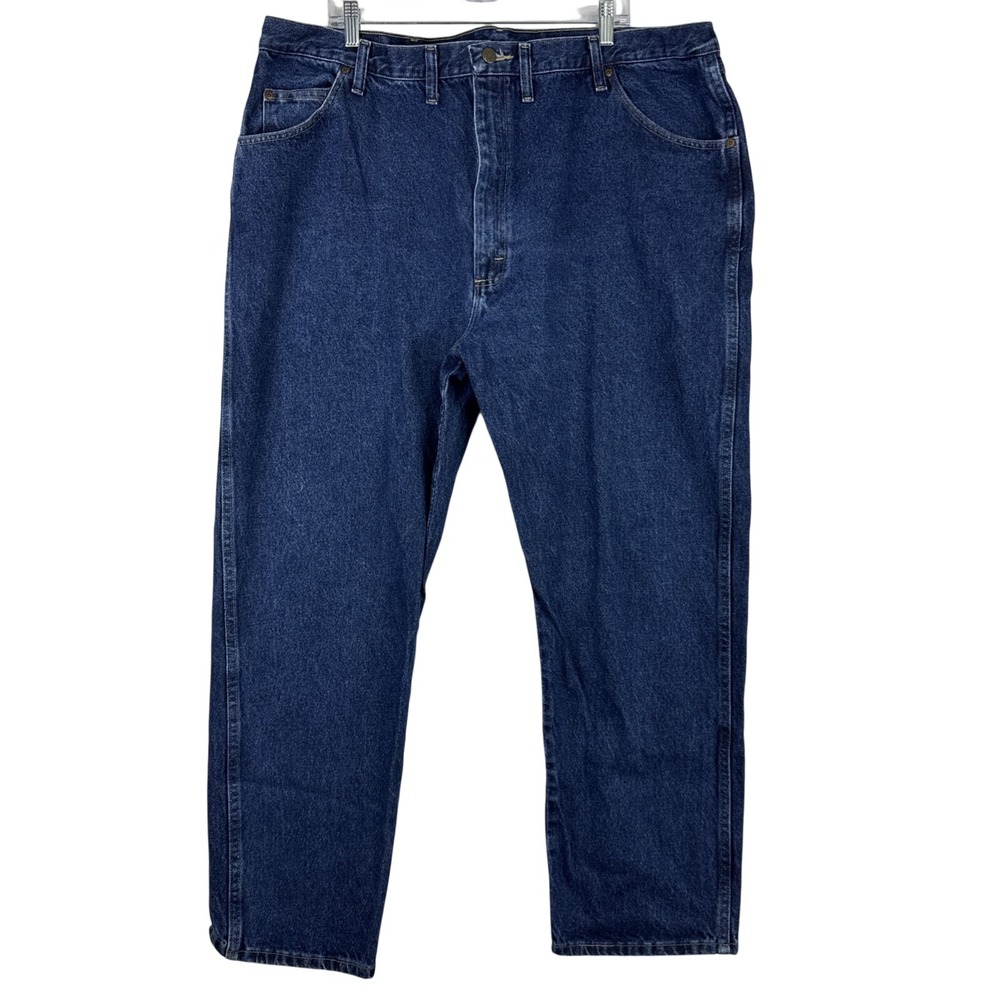Wrangler Jeans Mens 46x30 Blue Denim Straight Cowboy Cut Relaxed Fit 100% Cotton